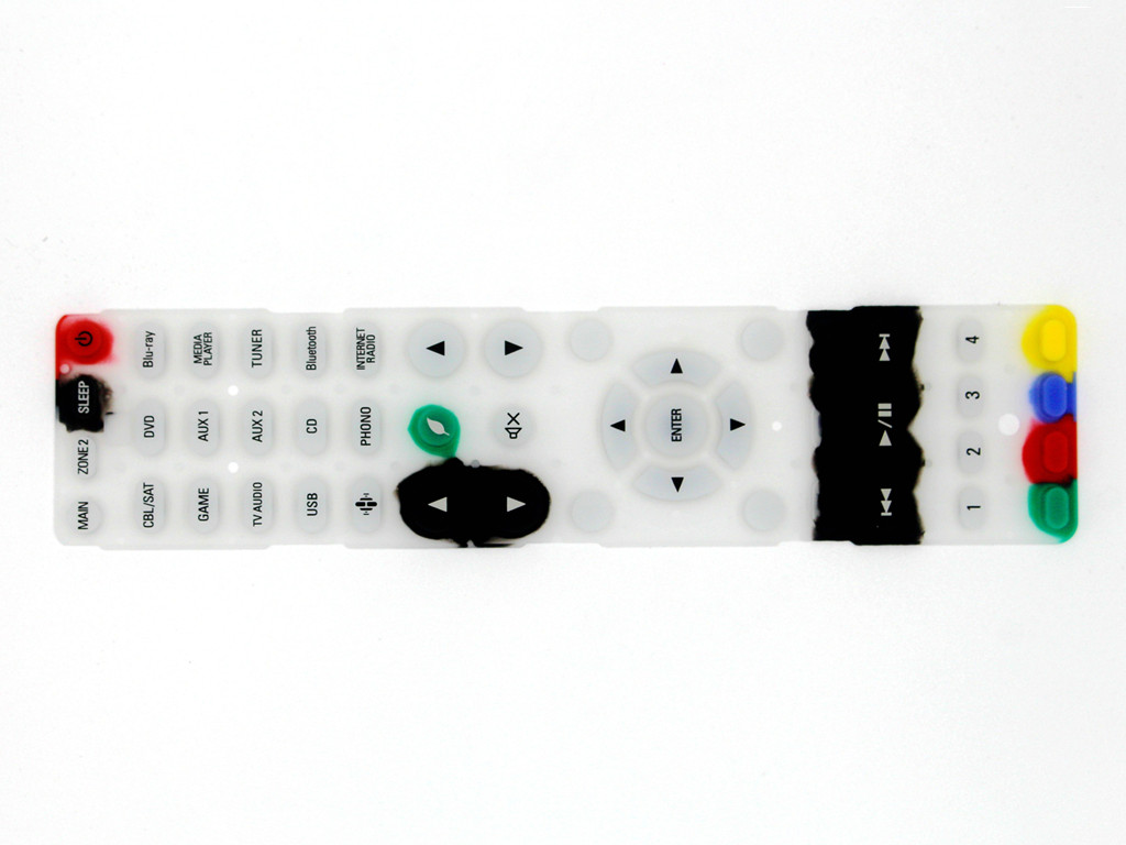 多色K成型按键/丝印硅胶按键/导电黑粒按键